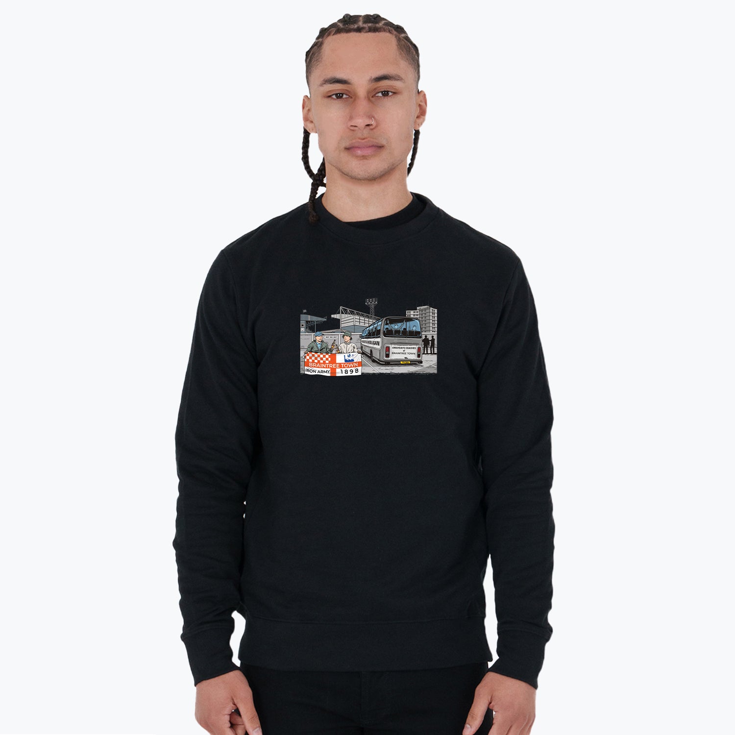 Braintree Town Awaydays Sweatshirt Black - Peaceful Hooligan 