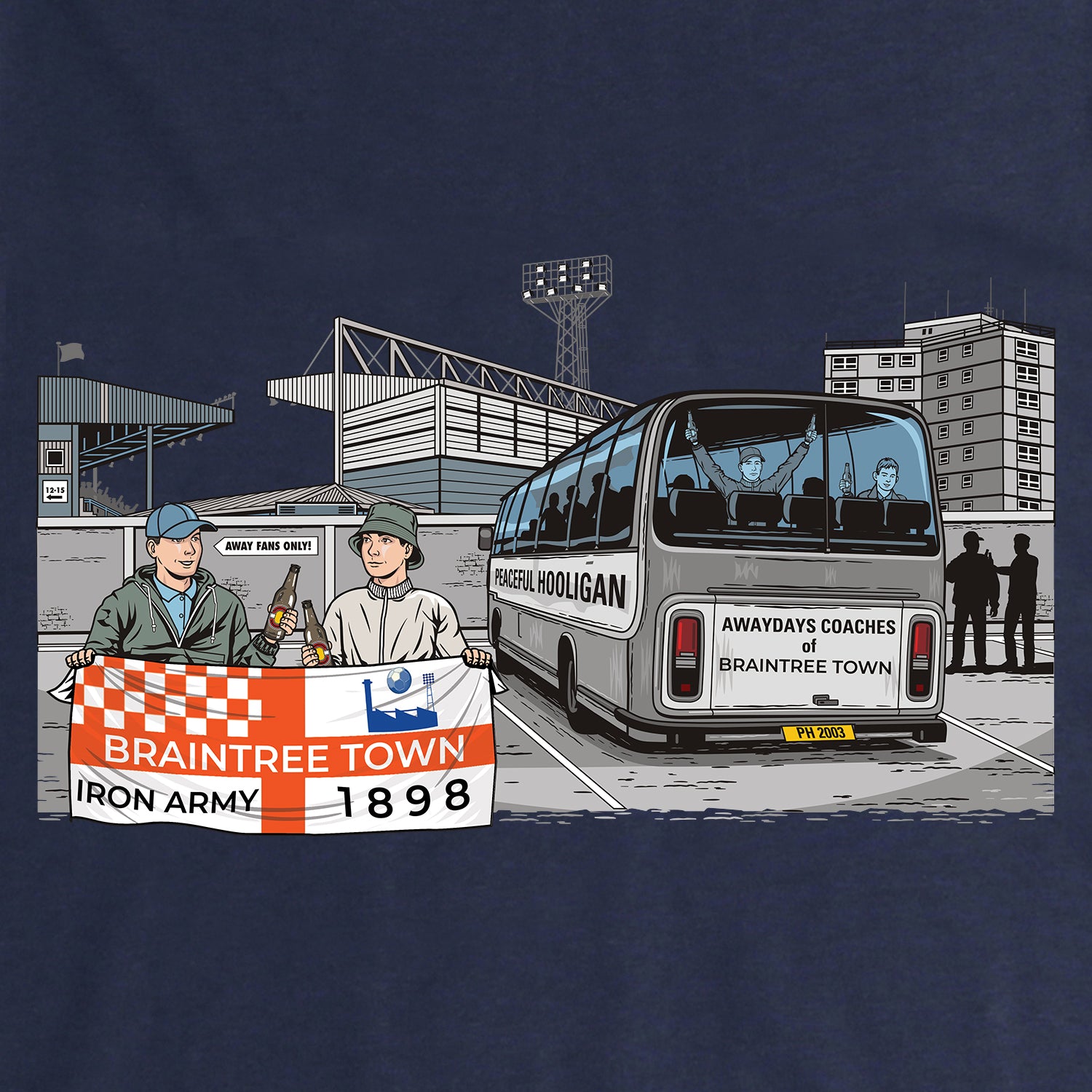 Braintree Town Awaydays Sweatshirt Navy - Peaceful Hooligan 