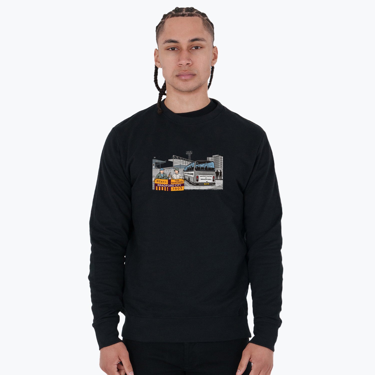 Bradford City Awaydays Sweatshirt Black - Peaceful Hooligan 