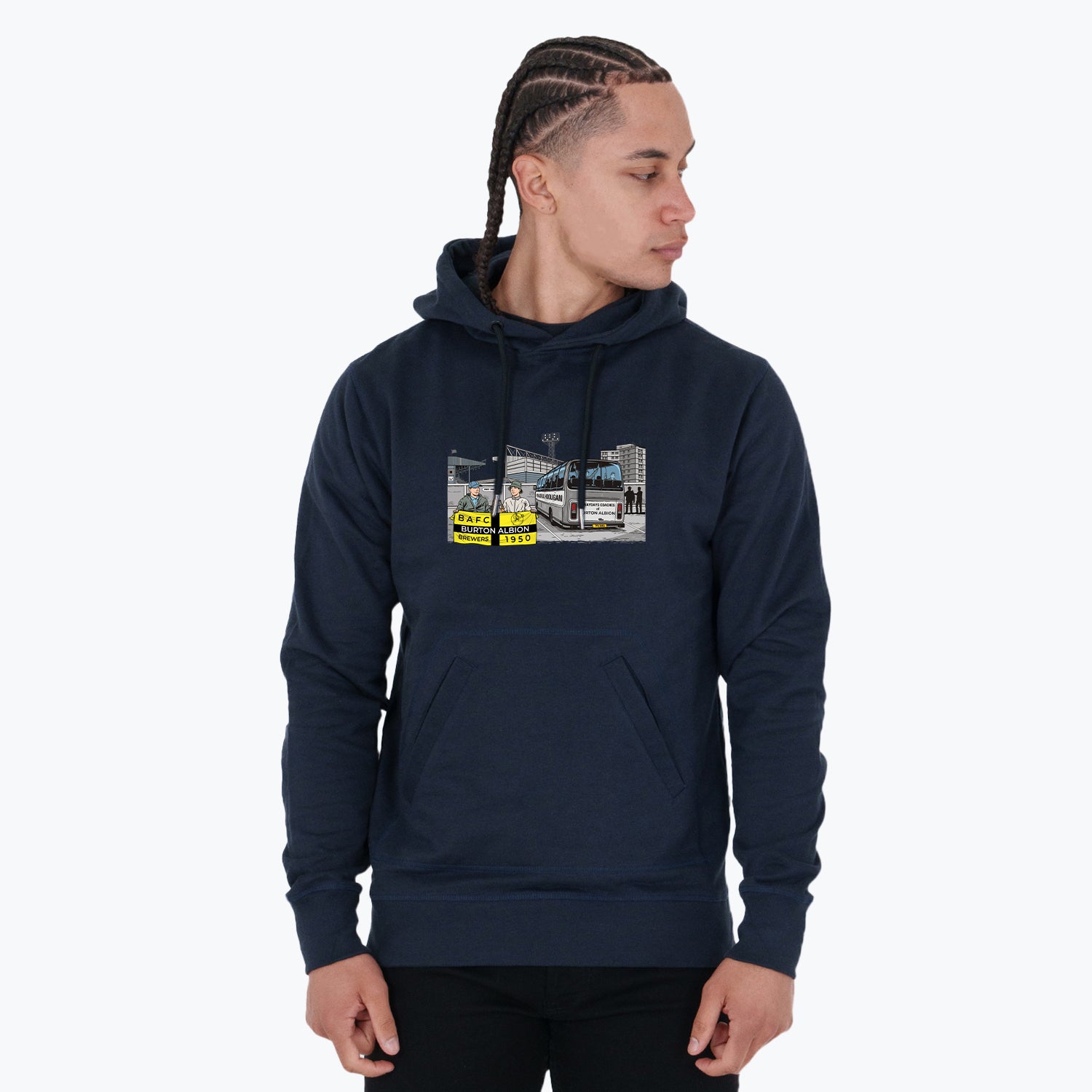 Burton Albion Awaydays Hoodie Navy - Peaceful Hooligan 