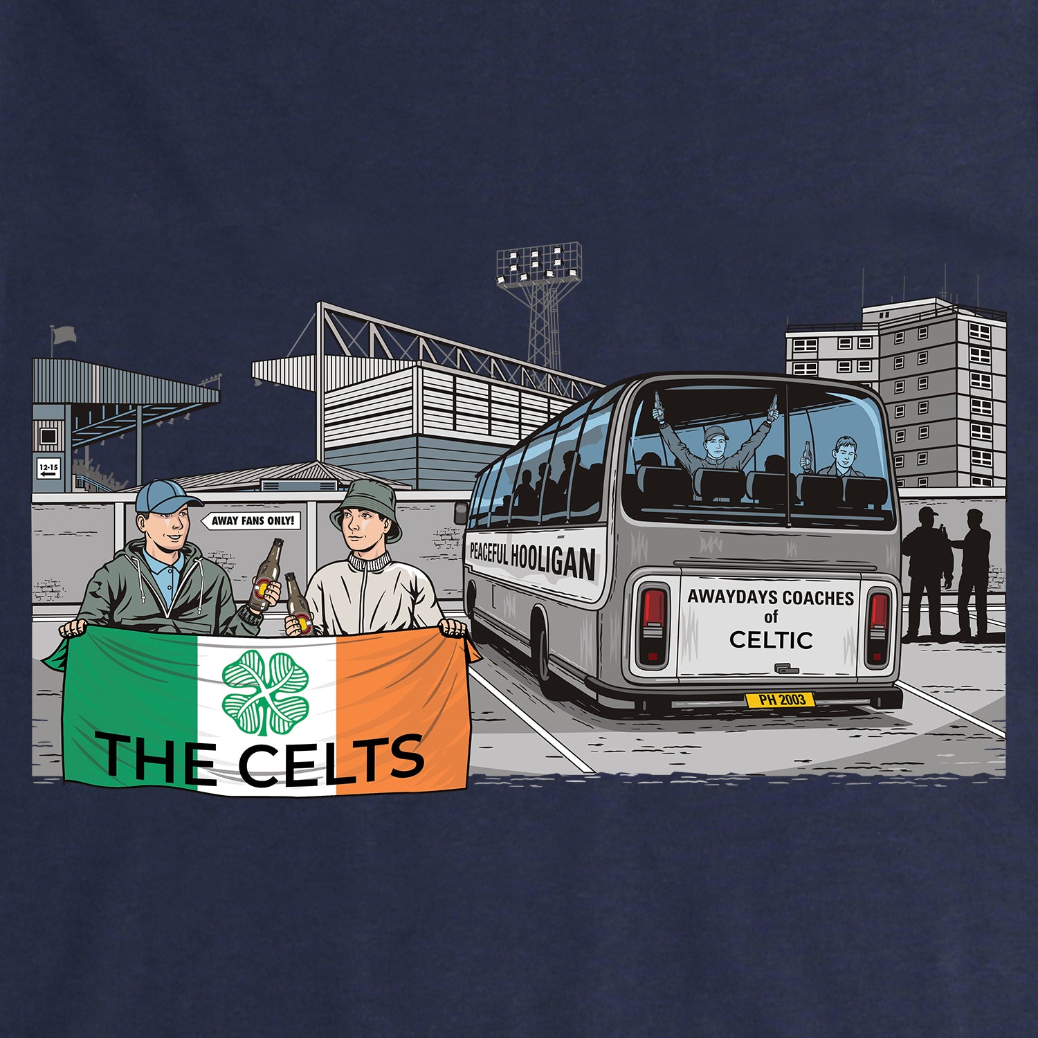 The Celts Awaydays Sweatshirt Navy - Peaceful Hooligan 