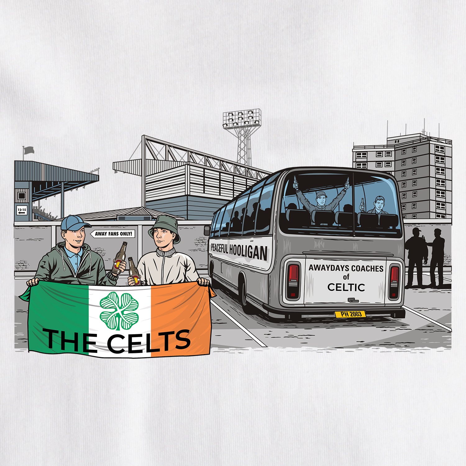 The Celts Awaydays T-Shirt White - Peaceful Hooligan 