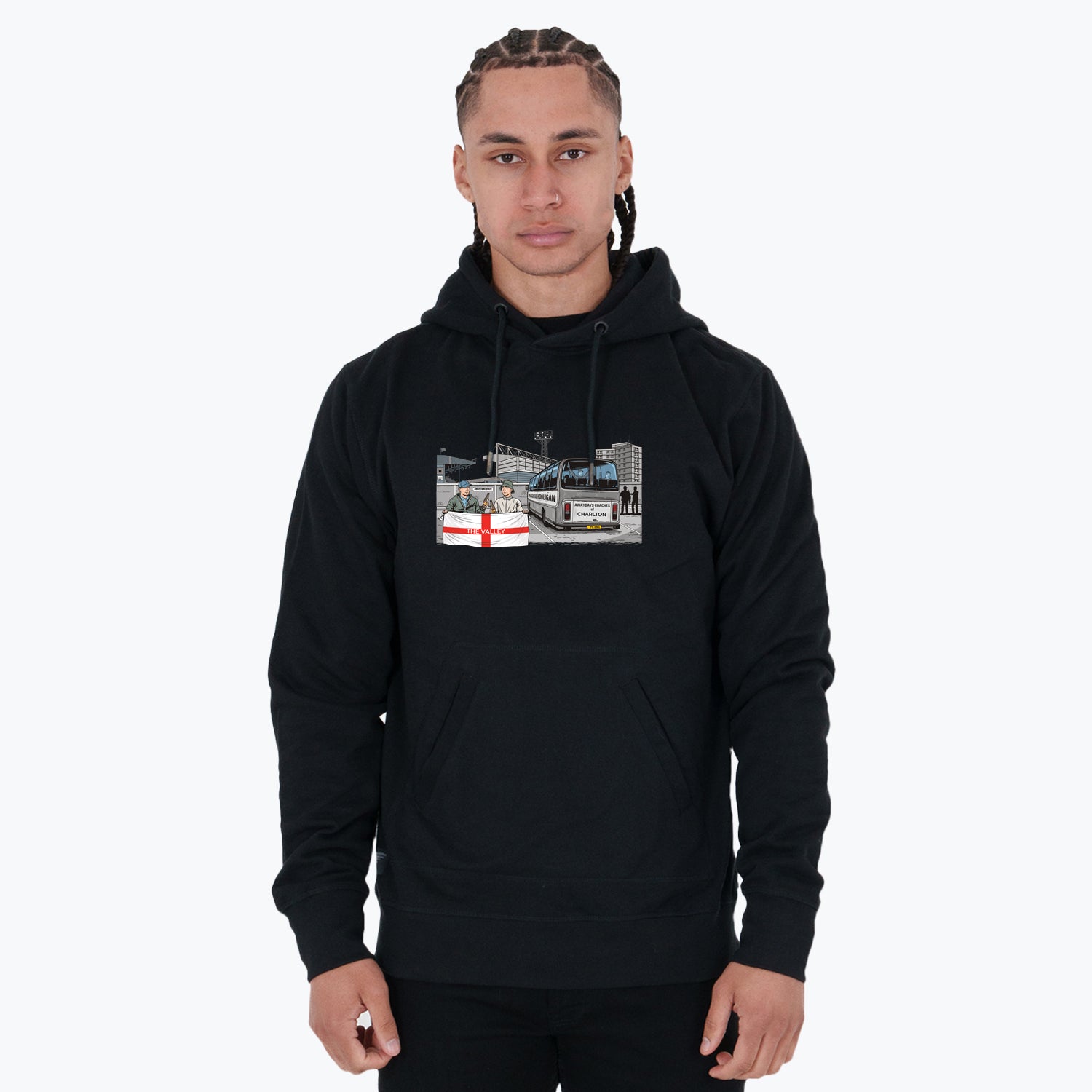 The Valley Awaydays Hoodie Black - Peaceful Hooligan 