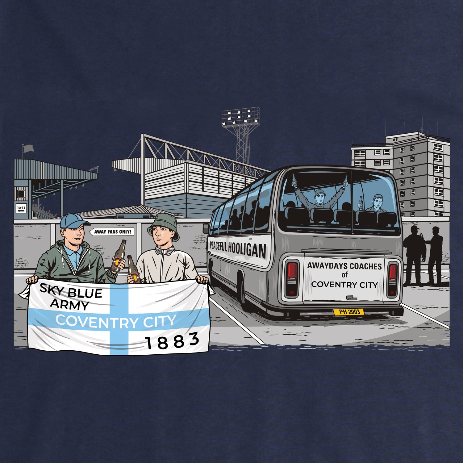 Coventry City Awaydays Sweatshirt Navy - Peaceful Hooligan 