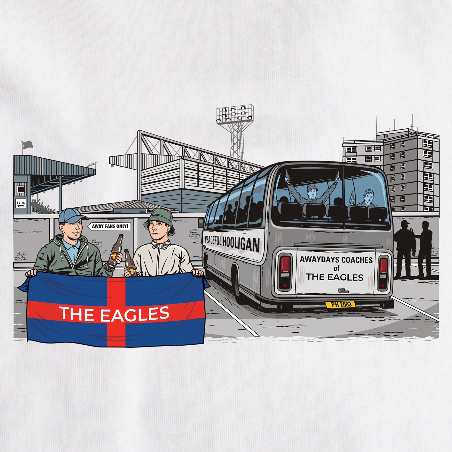 The Eagles Awaydays T-Shirt White - Peaceful Hooligan 