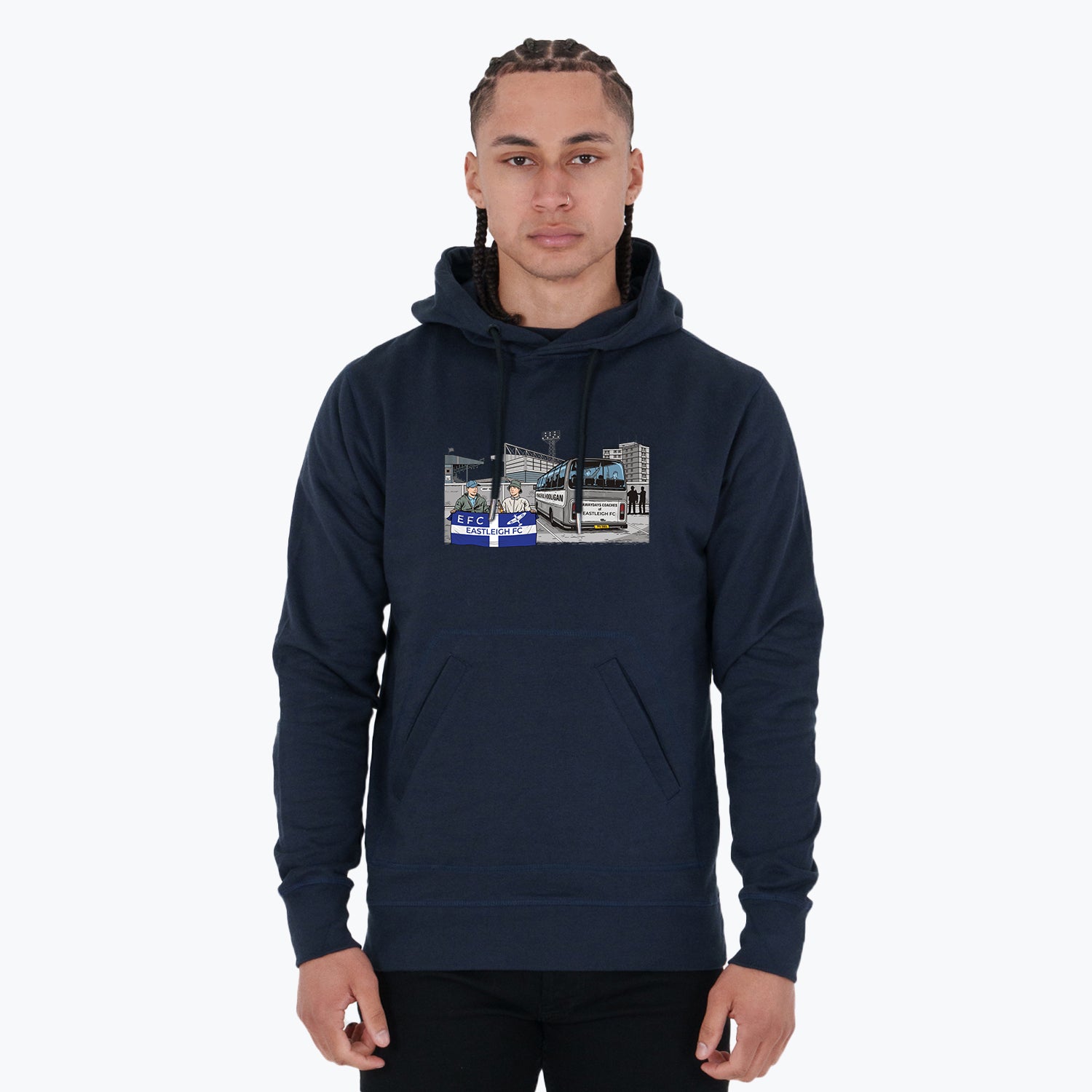 Eastleigh Awaydays Hoodie Navy - Peaceful Hooligan 
