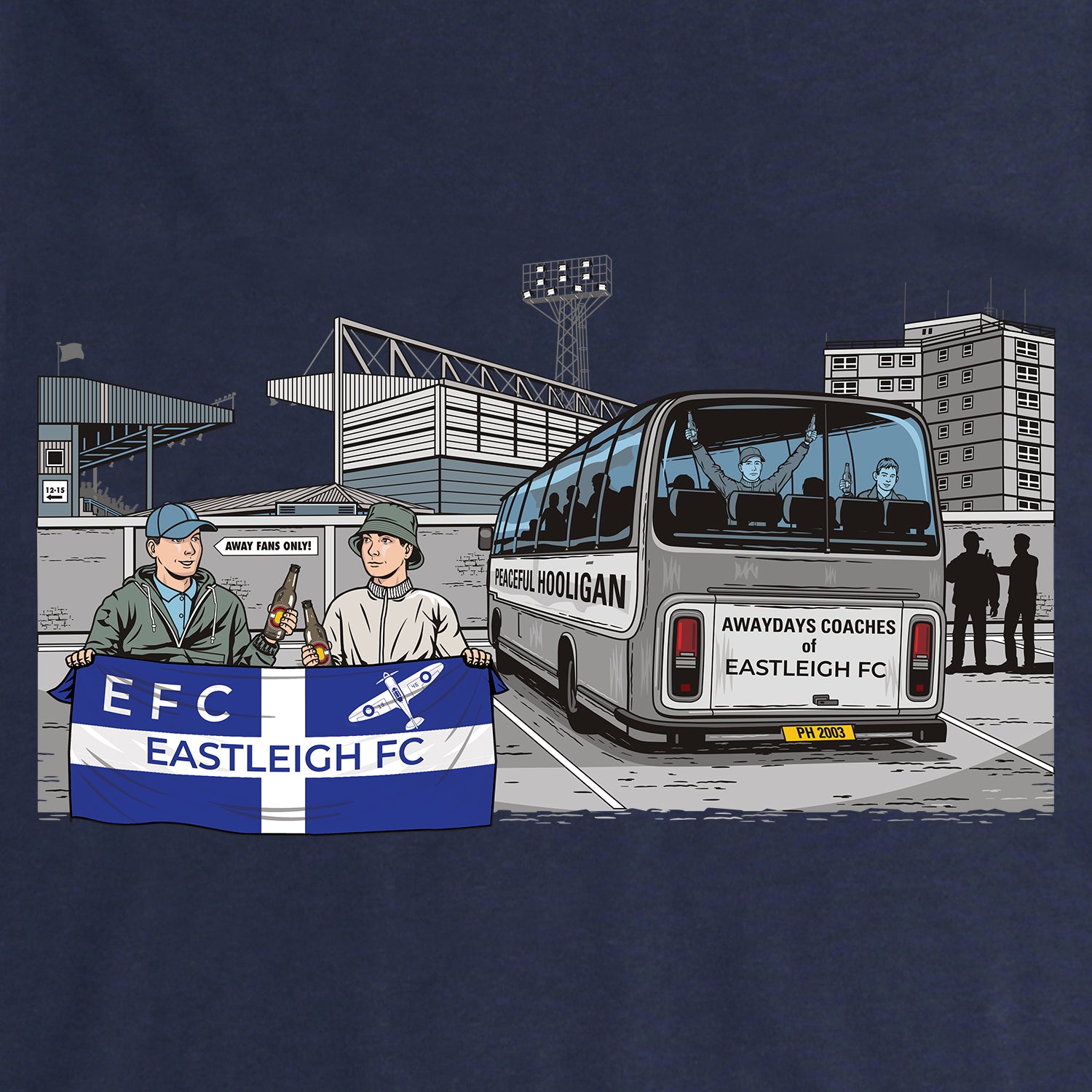 Eastleigh Awaydays Sweatshirt Navy - Peaceful Hooligan 