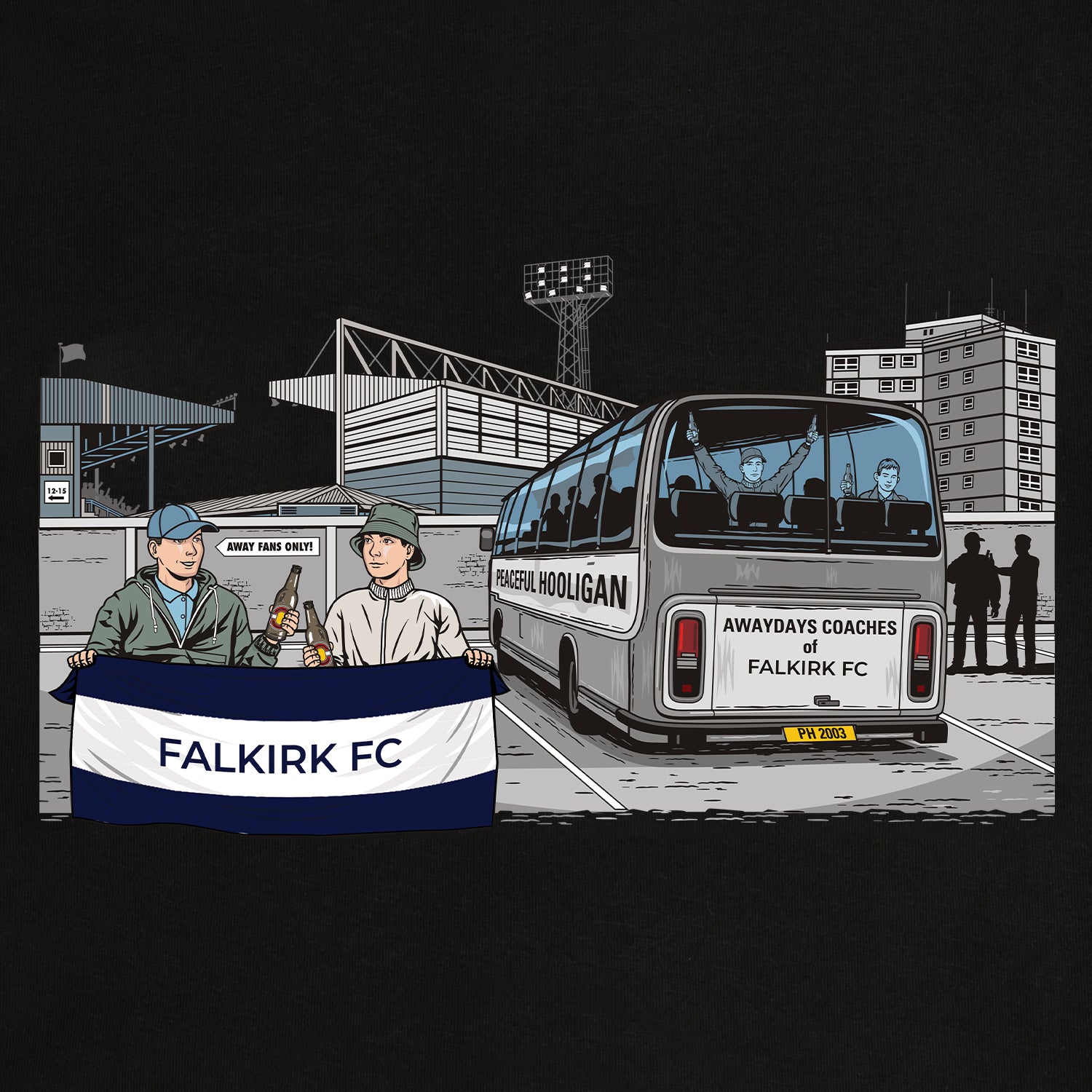 Falkirk FC Awaydays Sweatshirt Black - Peaceful Hooligan 