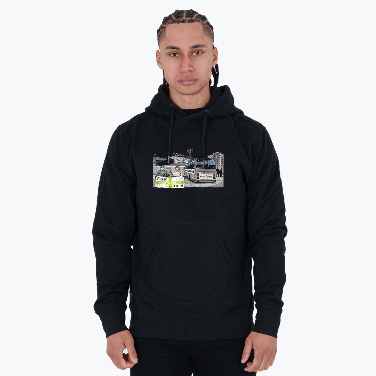 Forest Green Rovers Awaydays Hoodie Black - Peaceful Hooligan 