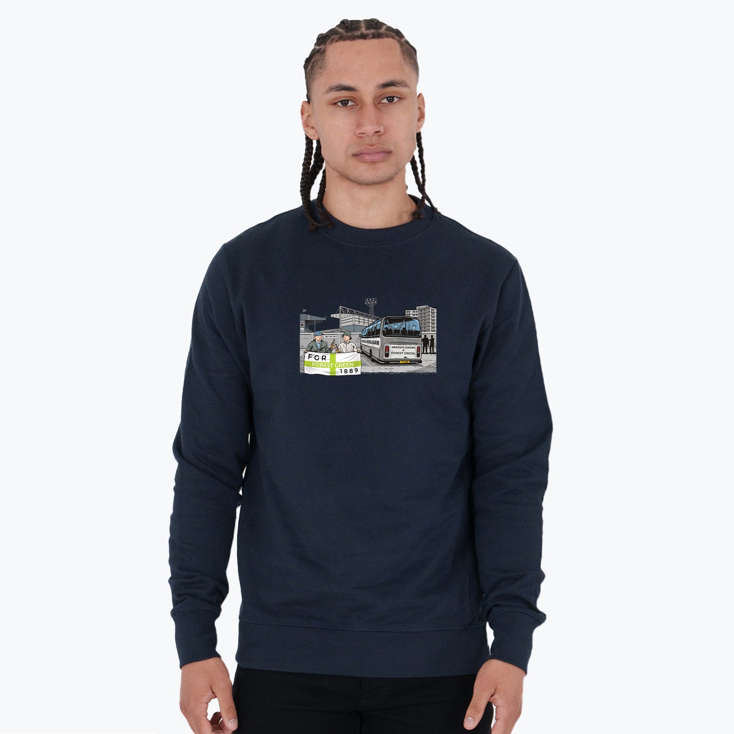Forest Green Rovers Awaydays Sweatshirt Navy - Peaceful Hooligan 