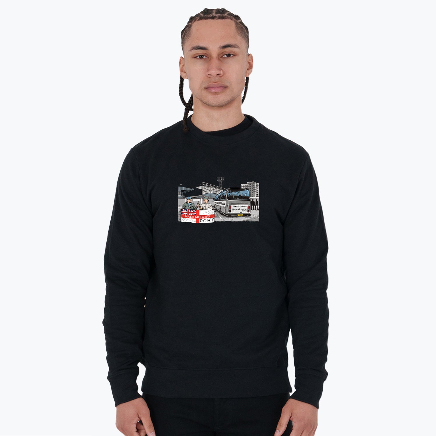 Halifax Town Awaydays Sweatshirt Black - Peaceful Hooligan 