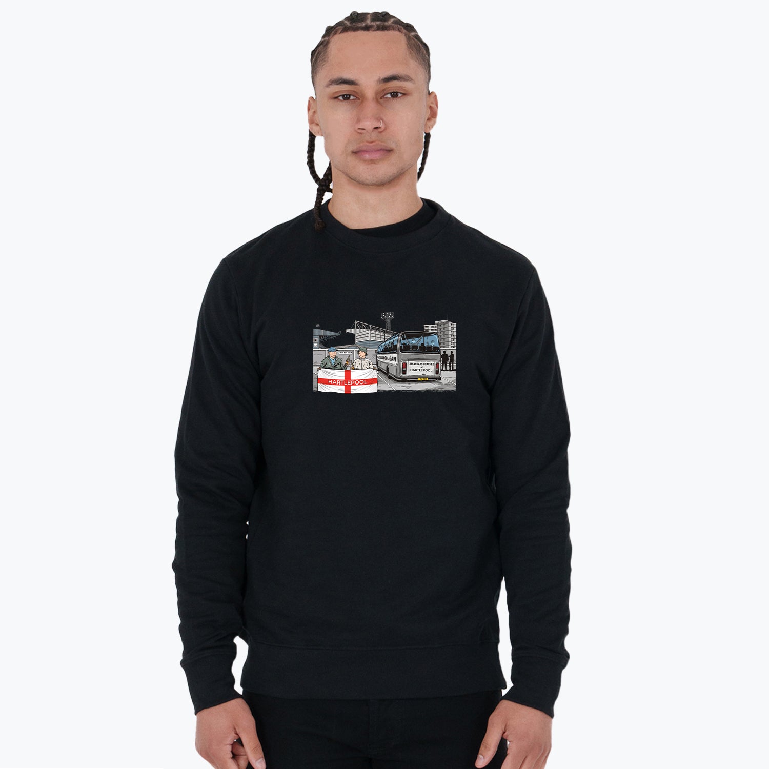 Hartlepool United Awaydays Sweatshirt Black - Peaceful Hooligan 