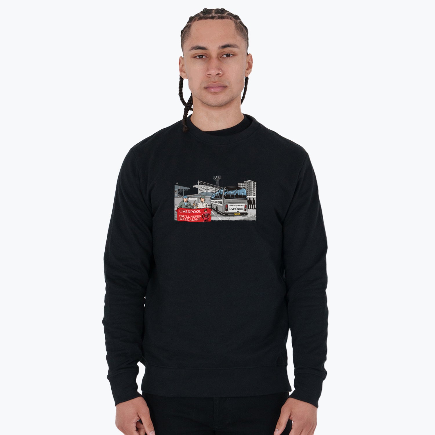 Liverpool Awaydays Sweatshirt Black - Peaceful Hooligan 