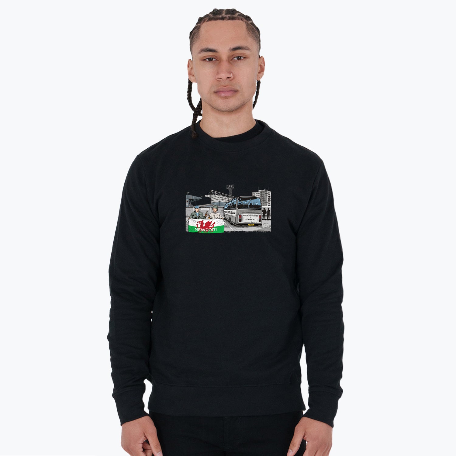 Newport Awaydays Sweatshirt Black - Peaceful Hooligan 