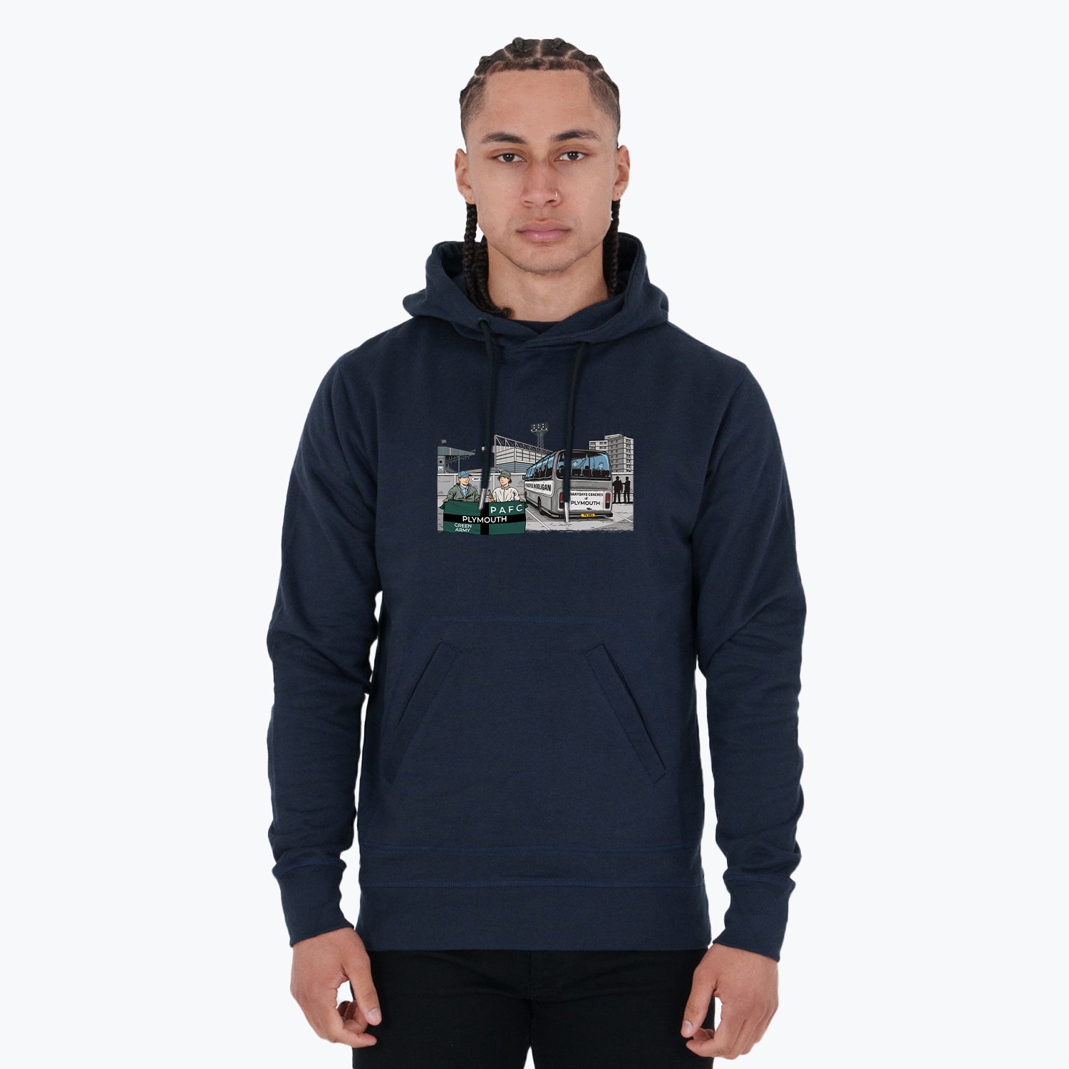 Plymouth Awaydays Hoodie Navy - Peaceful Hooligan 