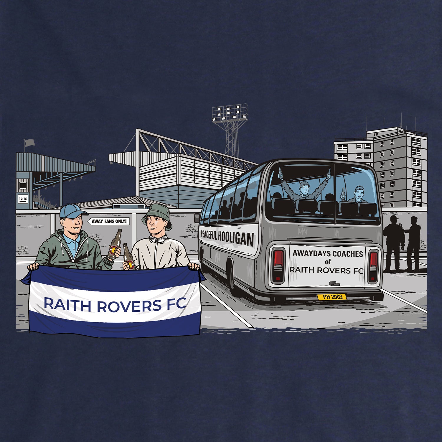 Raith Rovers Awaydays Sweatshirt Navy - Peaceful Hooligan 