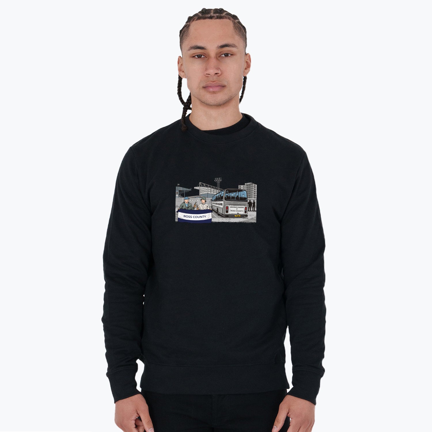 Ross County Awaydays Sweatshirt Black - Peaceful Hooligan 