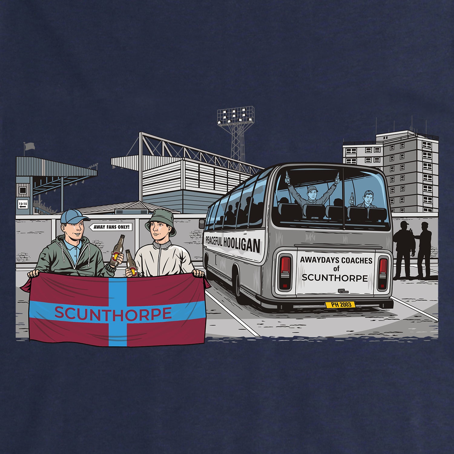 Scunthorpe United Awaydays Sweatshirt Navy - Peaceful Hooligan 