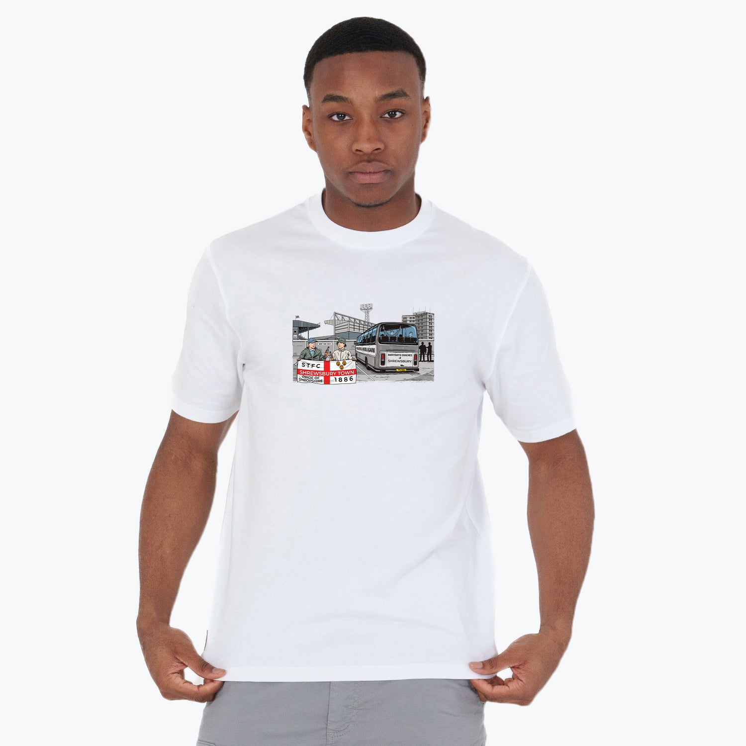 Shrewsbury Town Awaydays T-Shirt White - Peaceful Hooligan 