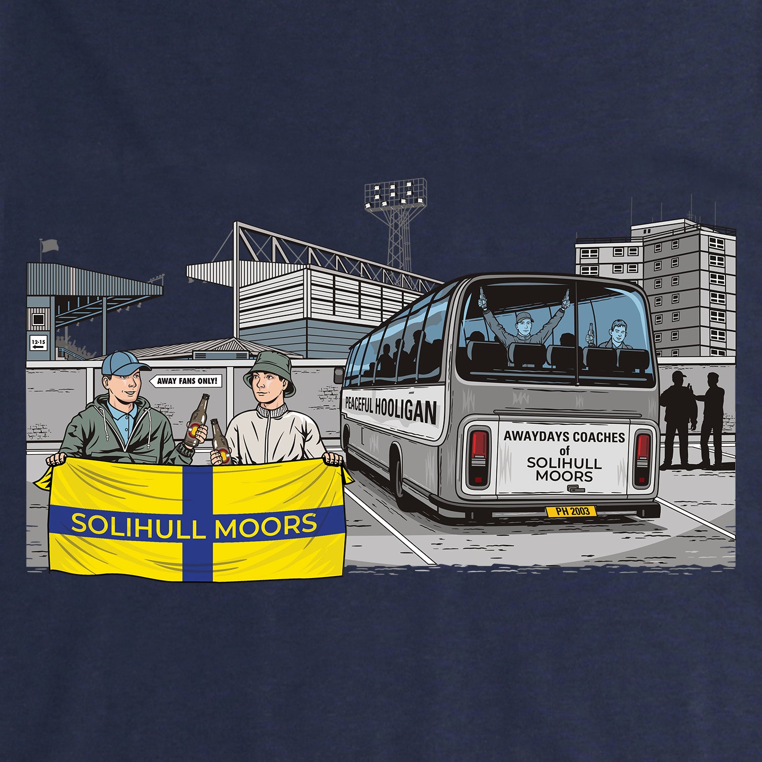 Solihull Moors Awaydays Hoodie Navy - Peaceful Hooligan 