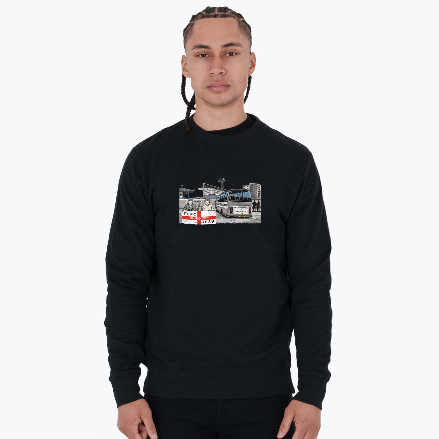 Truro City Awaydays Sweatshirt Black - Peaceful Hooligan 