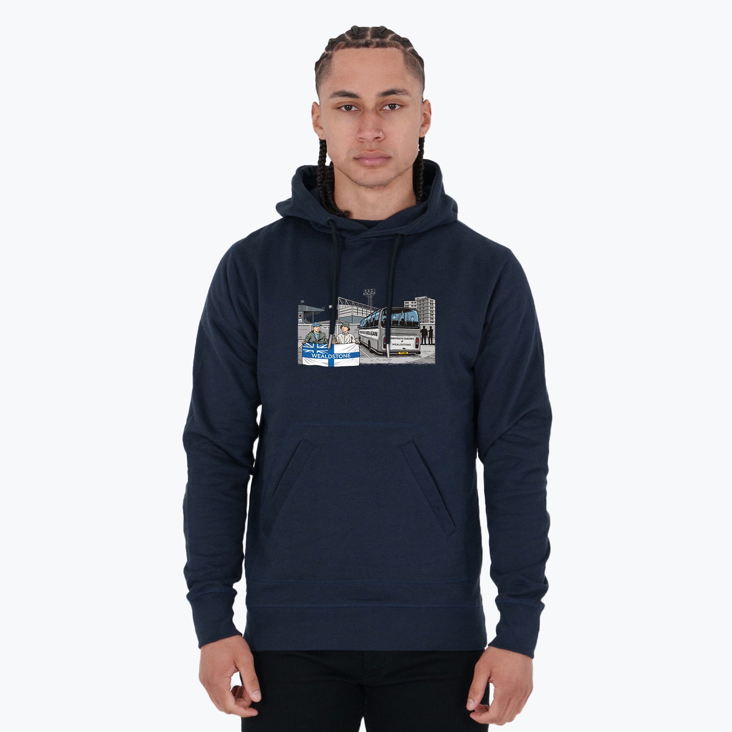 Wealdstone Awaydays Hoodie Navy - Peaceful Hooligan 