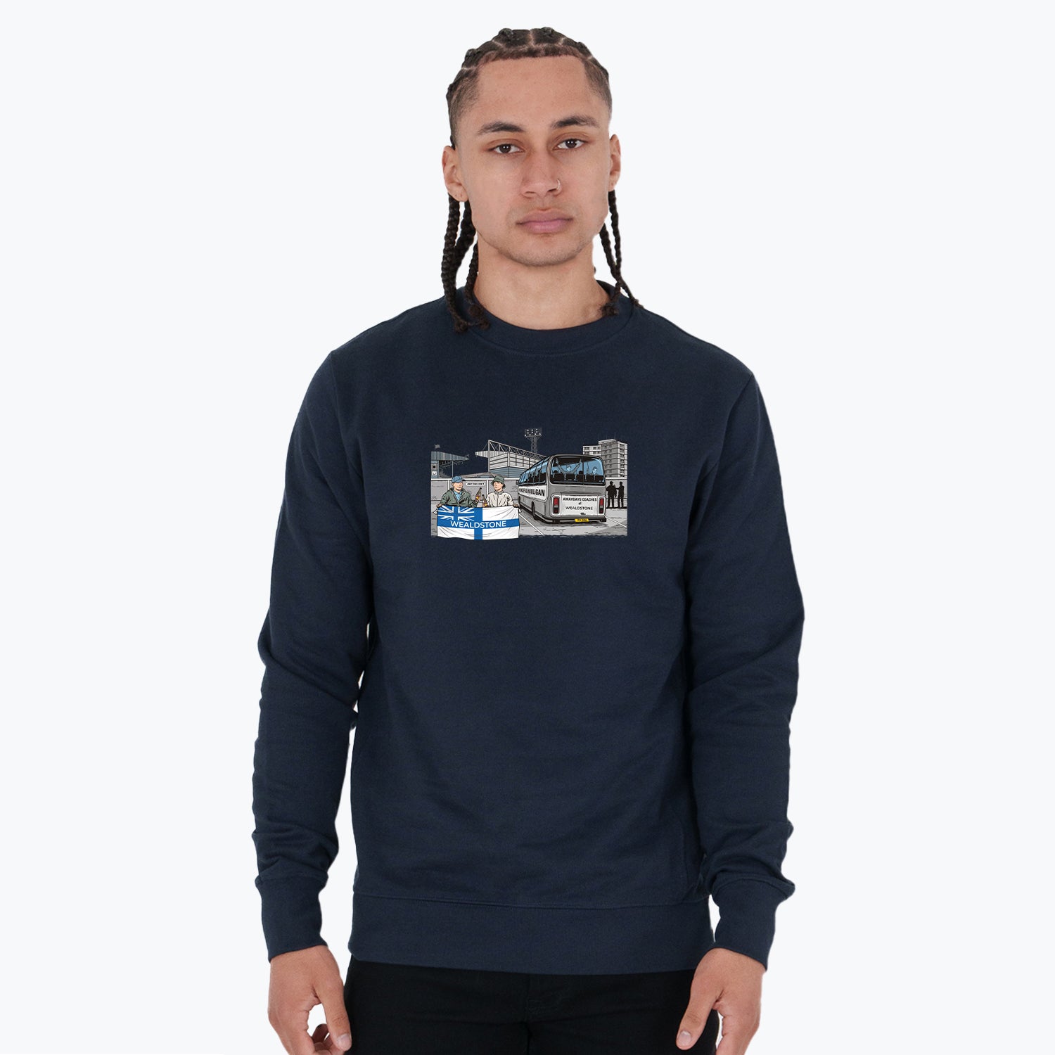 Wealdstone Awaydays Sweatshirt Navy - Peaceful Hooligan 