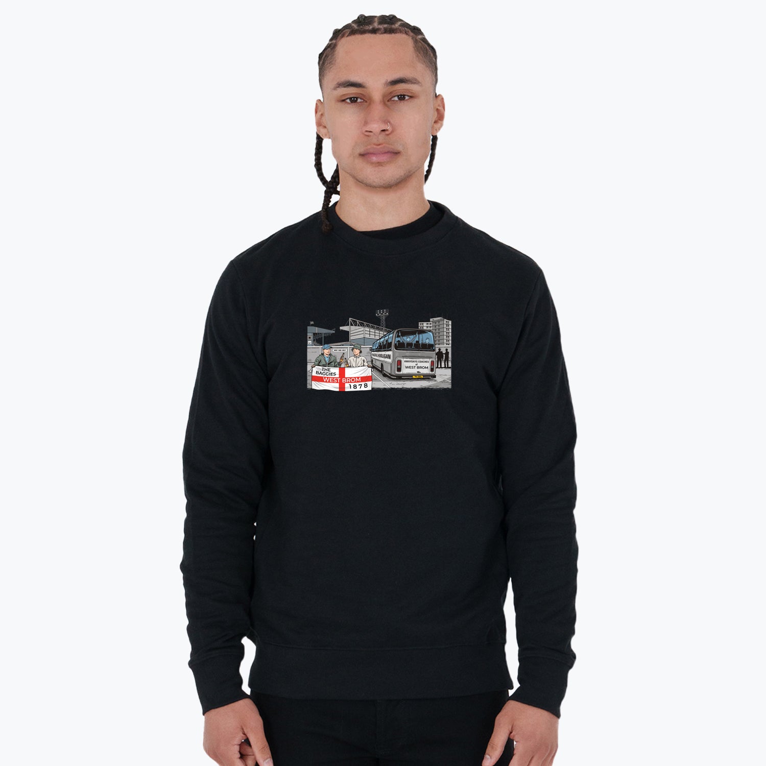 West Brom Awaydays Sweatshirt Black - Peaceful Hooligan 