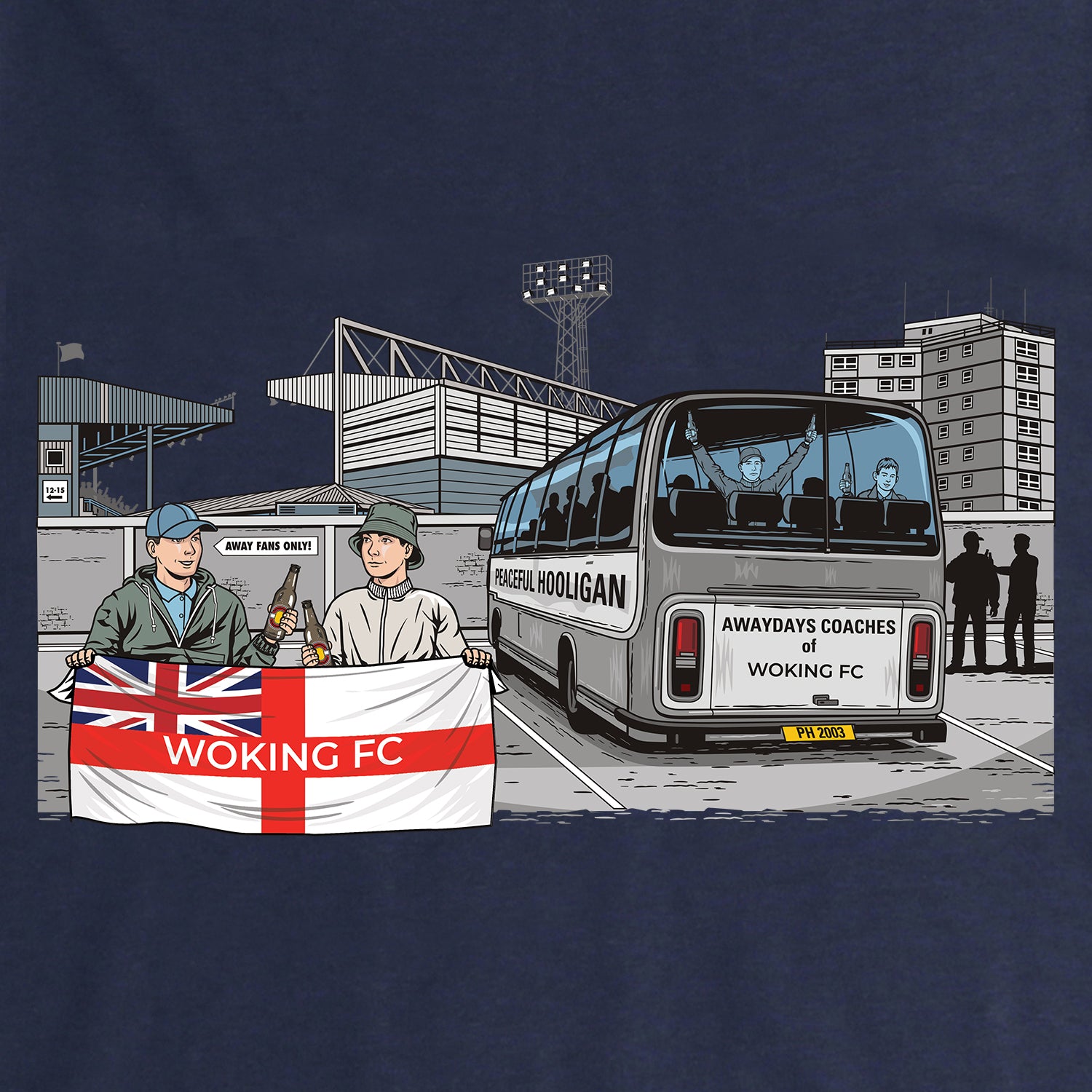 Woking Awaydays Sweatshirt Navy - Peaceful Hooligan 