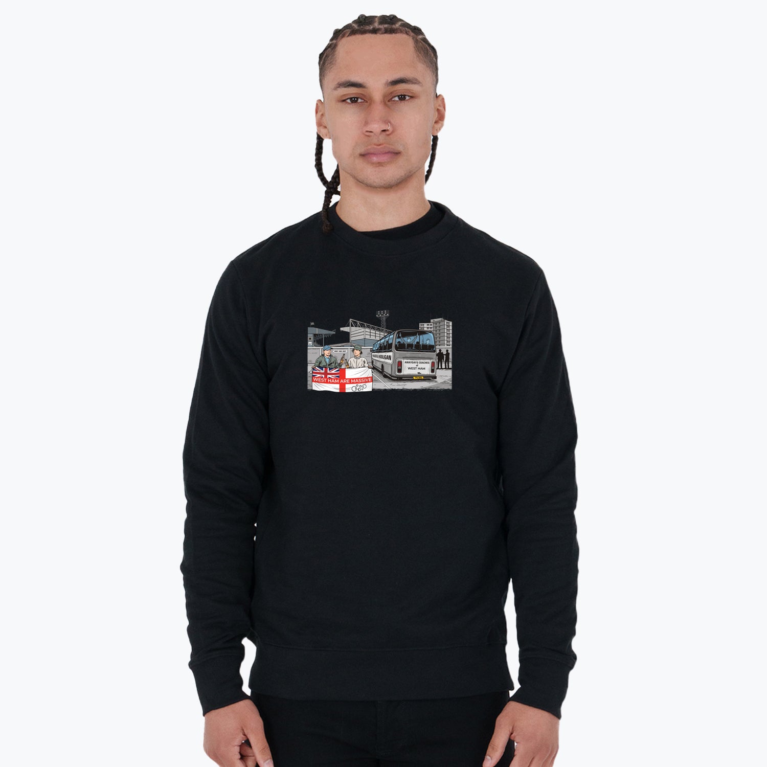 Upton Park Awaydays Sweatshirt Black - Peaceful Hooligan 