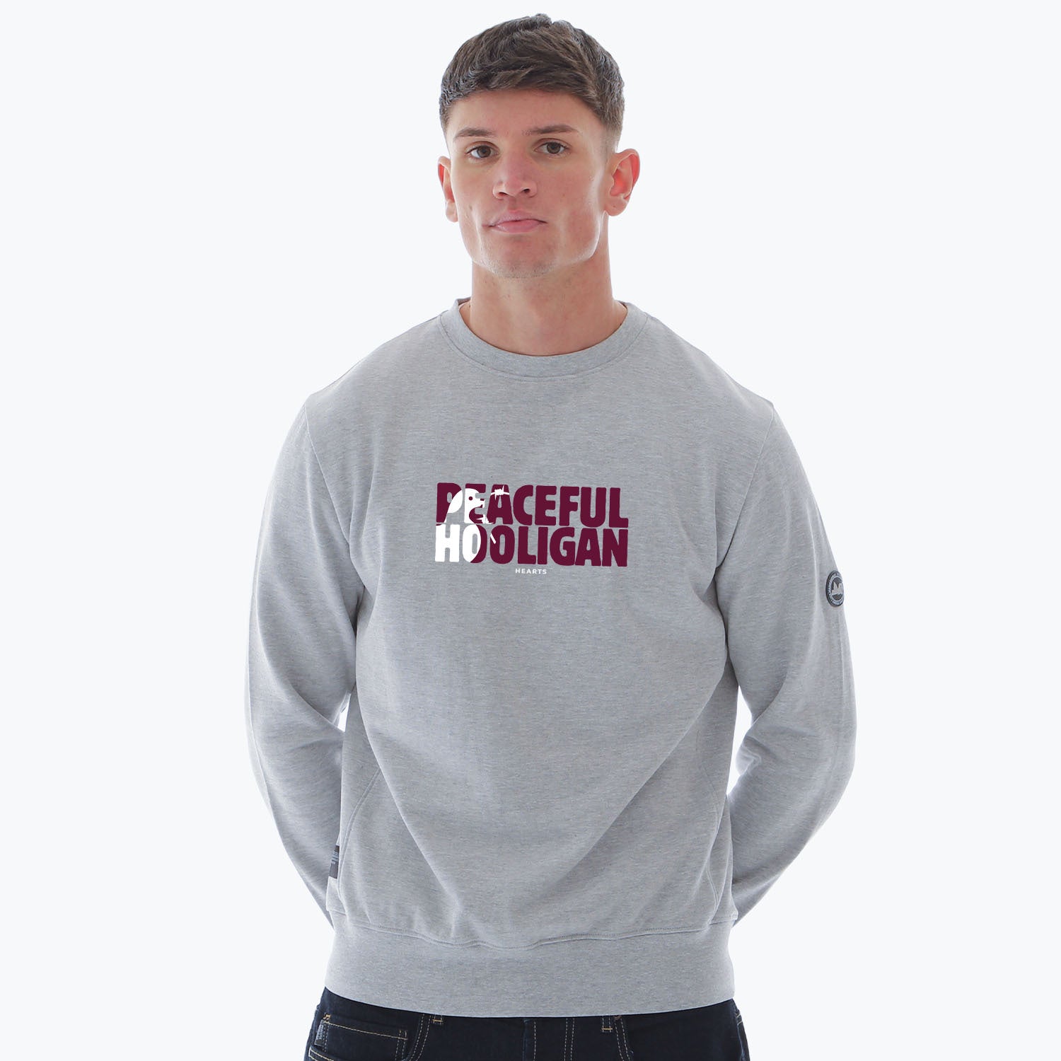 Hearts Barb Sweatshirt Marl Grey