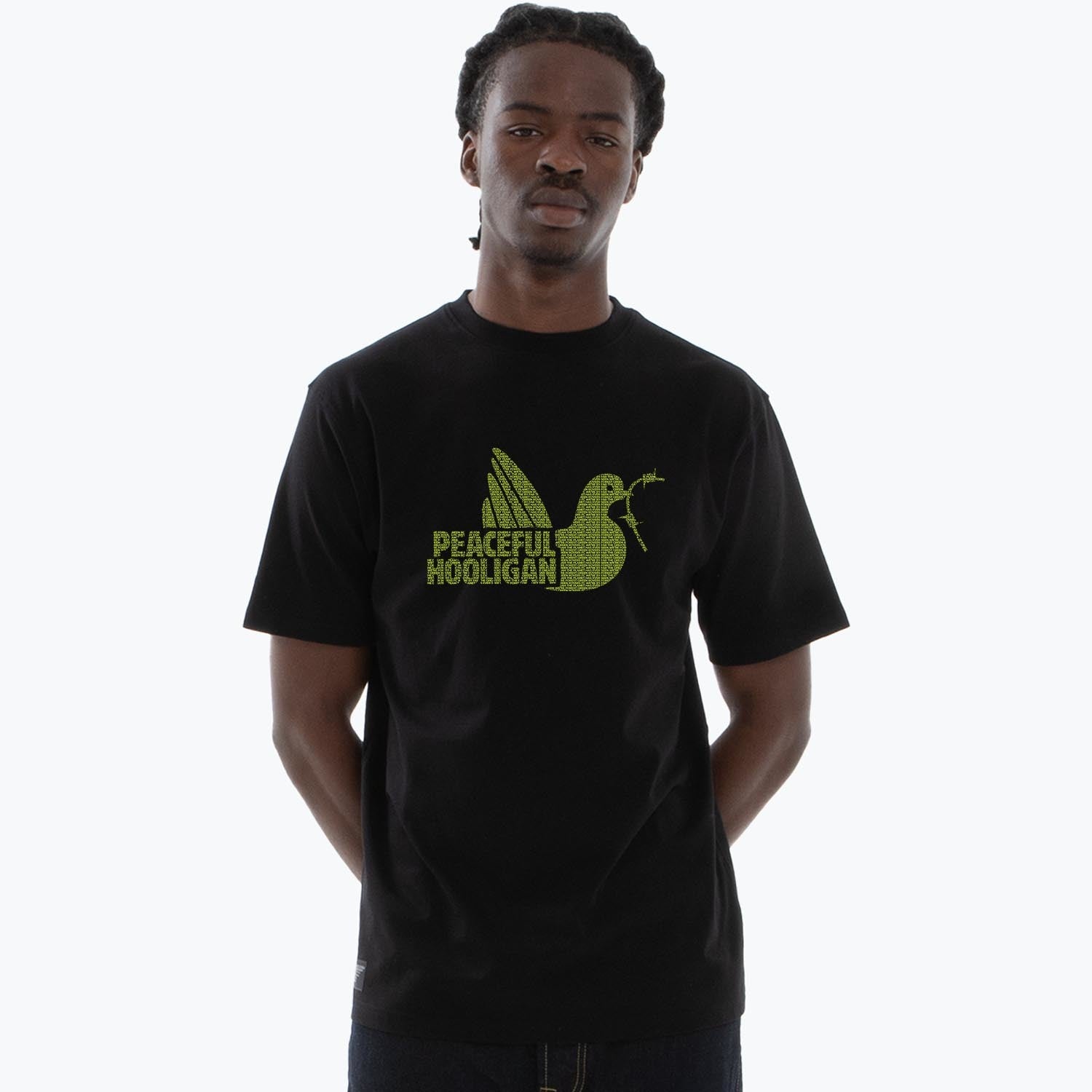 PODDOVEFORESTGREENUTEEBLKBUND_Black_Forest_Green_Rovers_Dove_T-Shirt_1