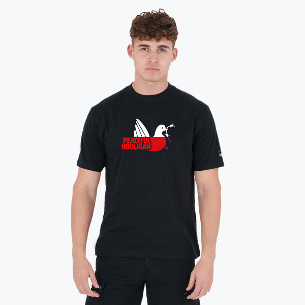 Poland Dove T-Shirt Black - Peaceful Hooligan 