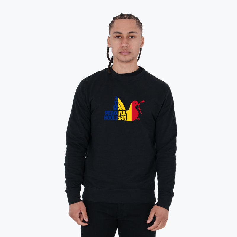 Romania Dove Sweatshirt Black - Peaceful Hooligan 