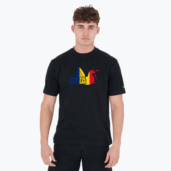 Romania Dove T-Shirt Black - Peaceful Hooligan 