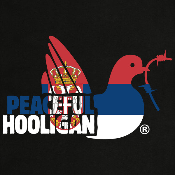 Serbia Dove Hoodie Black - Peaceful Hooligan 