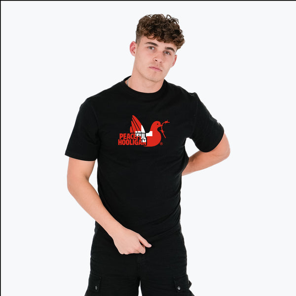 Switzerland Dove T-Shirt Black - Peaceful Hooligan 