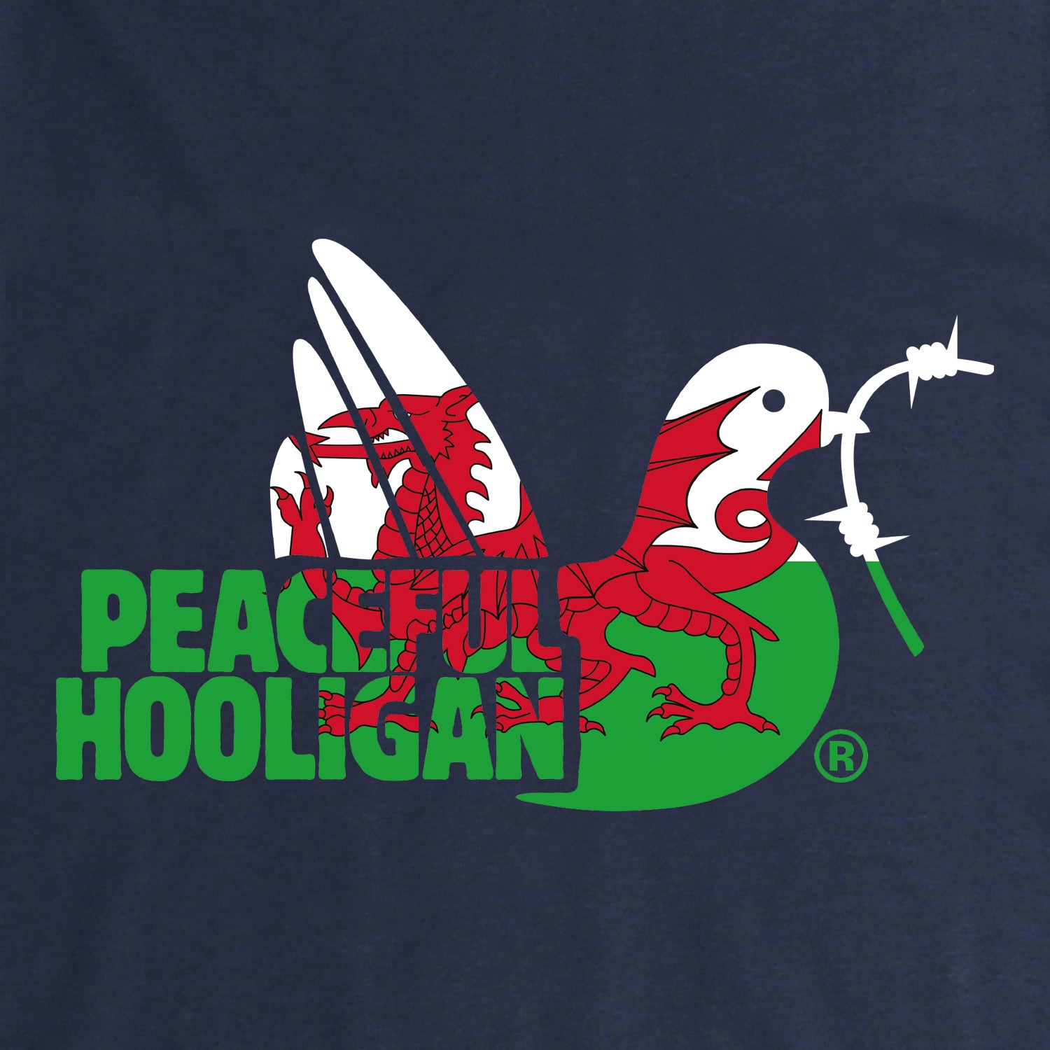 Wales Dove Sweatshirt Navy - Peaceful Hooligan 