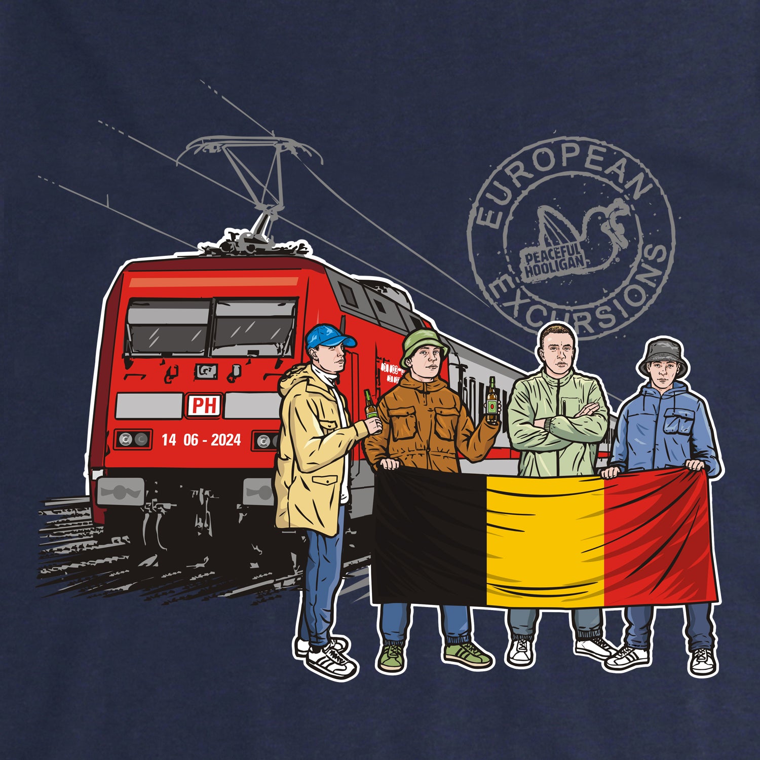 Belgium Excursions Sweatshirt Navy - Peaceful Hooligan 