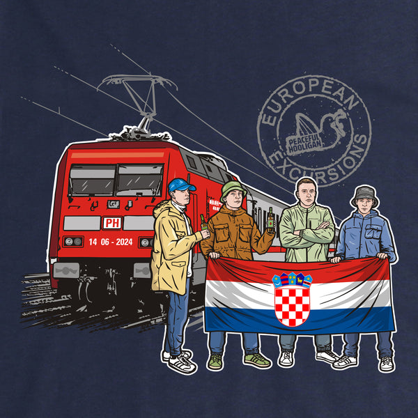 Croatia Excursions T-Shirt Navy - Peaceful Hooligan 