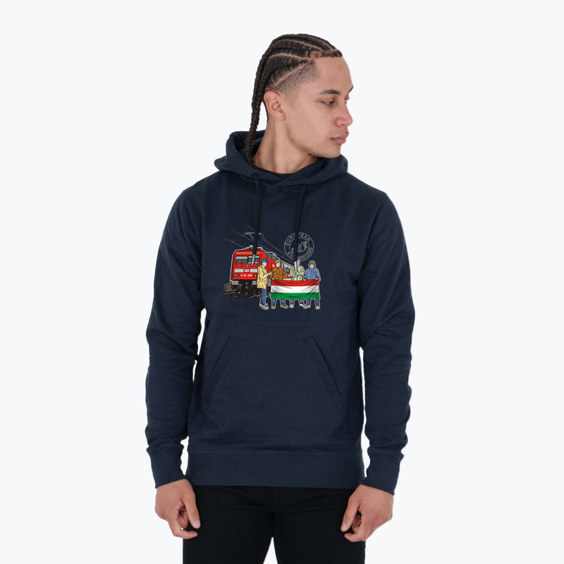 Hungary Excursions Hoodie Navy - Peaceful Hooligan 