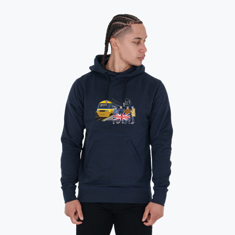 Airdrieonians Excursions Hoodie Navy - Peaceful Hooligan 