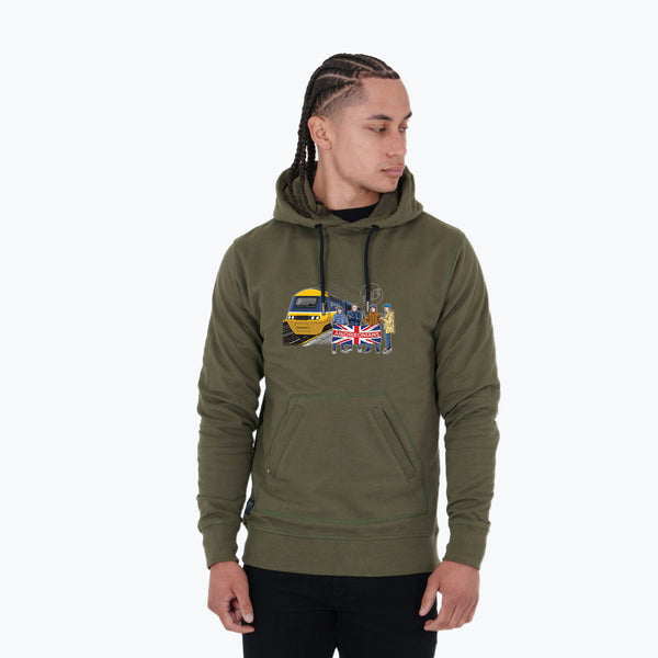 Airdrieonians Excursions Hoodie Olive - Peaceful Hooligan 