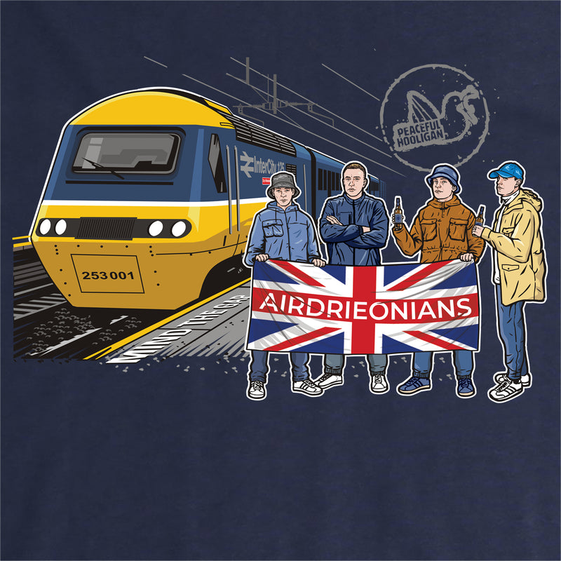 Airdrieonians Excursions T-Shirt Navy - Peaceful Hooligan 