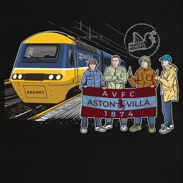 Aston Villa Excursions T-Shirt Black - Peaceful Hooligan 