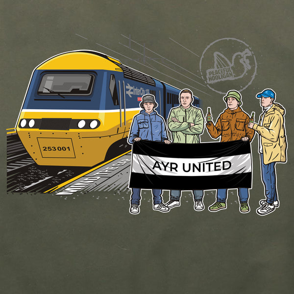 Ayr United Excursions Hoodie Olive - Peaceful Hooligan 