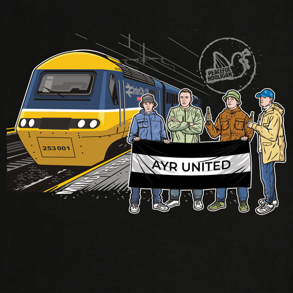 Ayr United Excursions T-Shirt Black - Peaceful Hooligan 