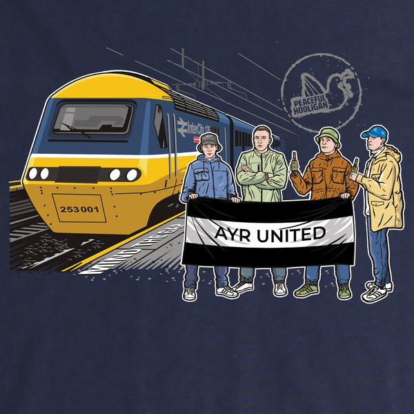 Ayr United Excursions T-Shirt Navy - Peaceful Hooligan 