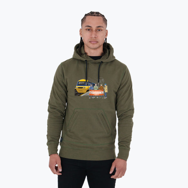 Blackpool Excursions Hoodie Olive - Peaceful Hooligan 