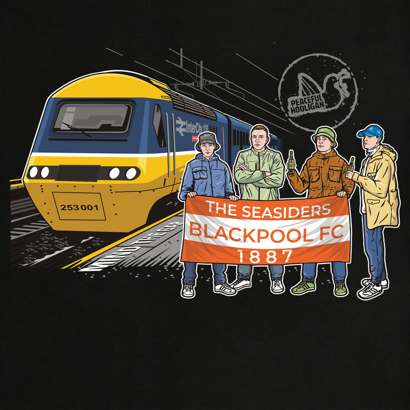 Blackpool Excursions T-Shirt Black - Peaceful Hooligan 